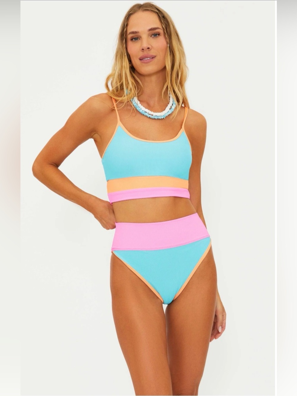Beach Riot Set: Eva Bikini Bralette
Size M & Emmy High Waisted Bottom Size: L